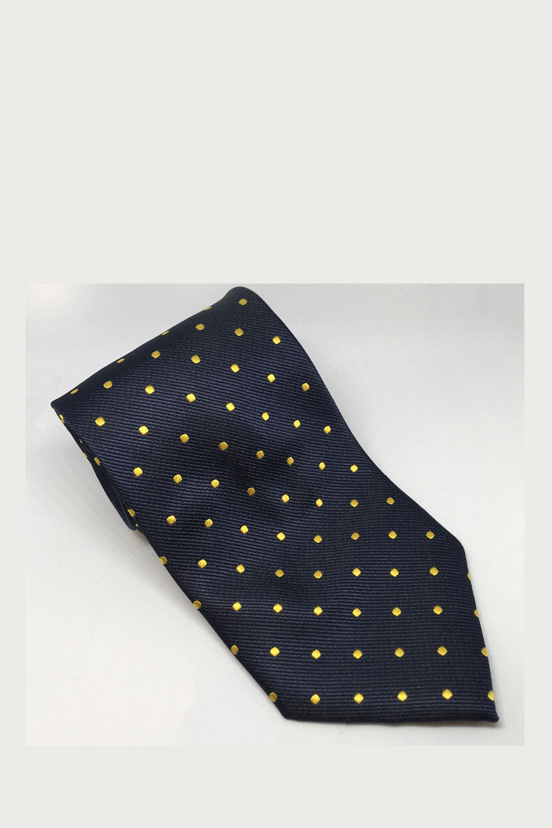 Equetech Junior Polka Dot Show Tie Bottle Navy/Gold