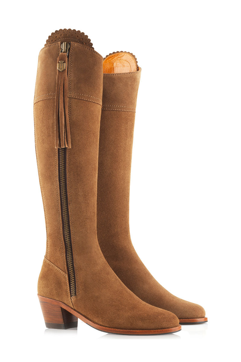 Fairfax & Favor Heeled Regina Boot Regular Fit Tan Suede