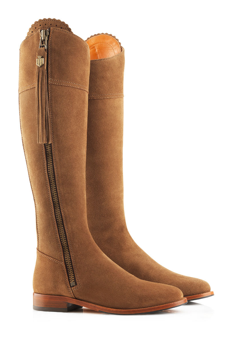Fairfax & Favor Regina Boot Regular Fit Black Suede Tan Suede