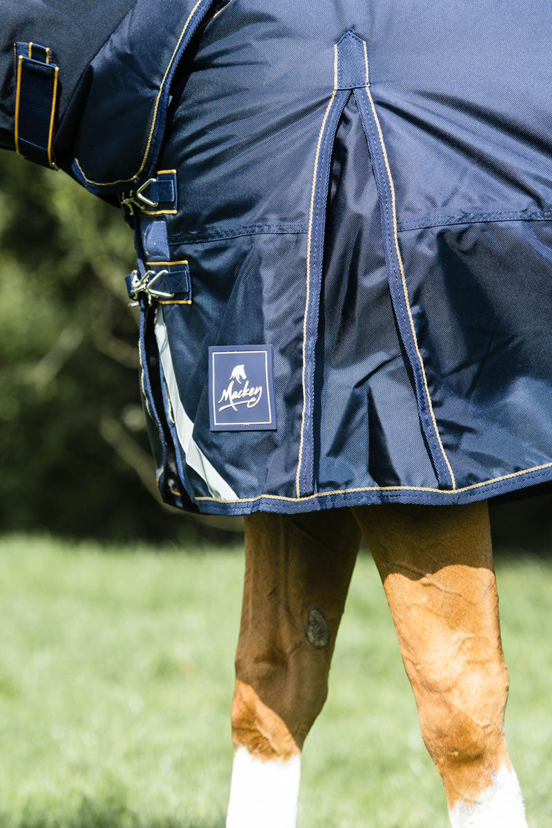 Mackey Wicklow Light (50g) Turnout Rug Navy/Gold