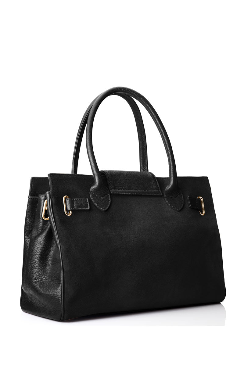 Fairfax & Favor Windsor Handbag Black Suede