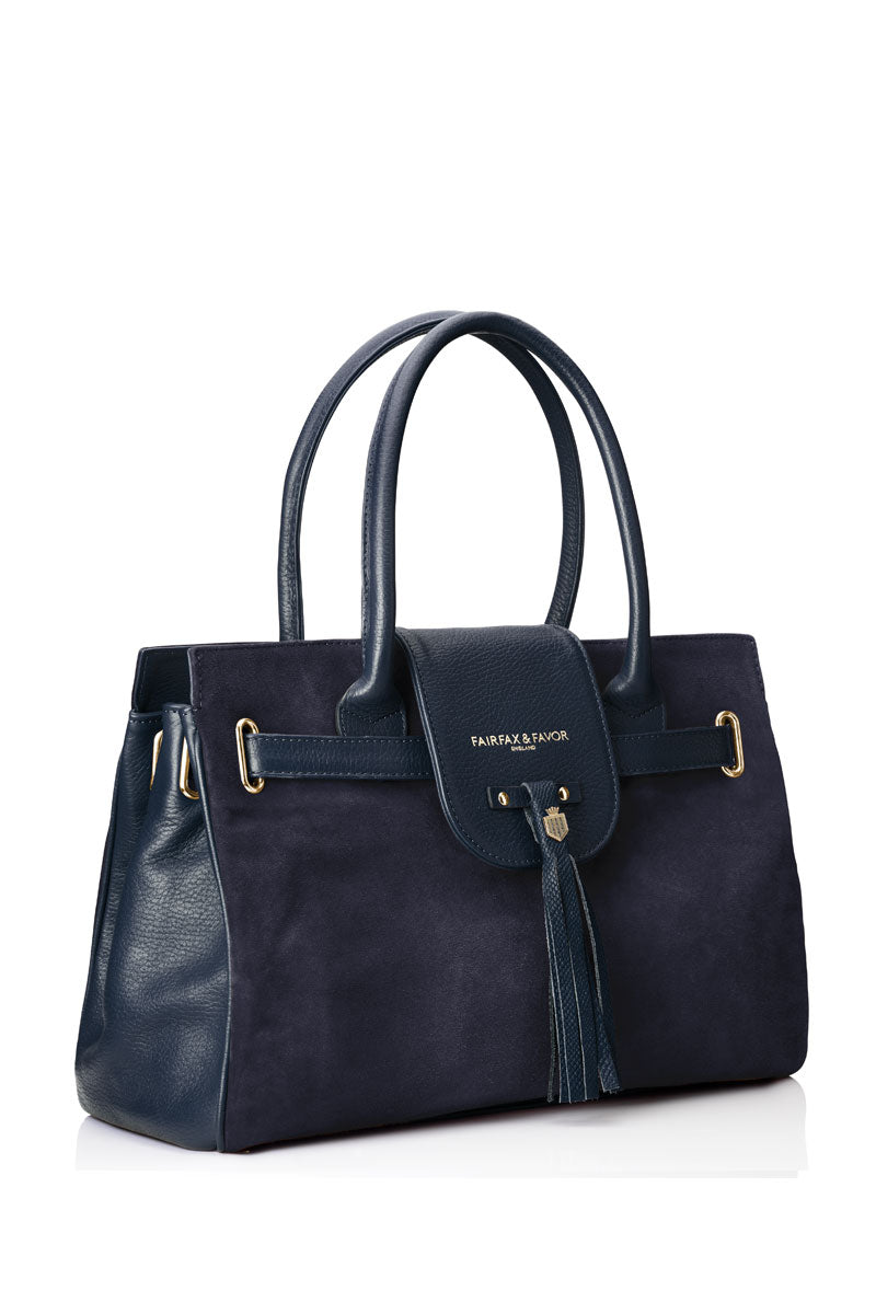 Fairfax & Favor Windsor Handbag Navy Suede