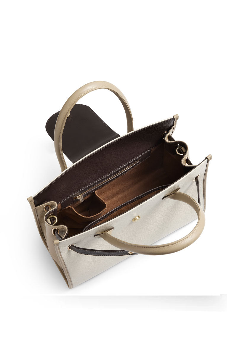 Fairfax & Favor Windsor Handbag Neutral Tri Leather