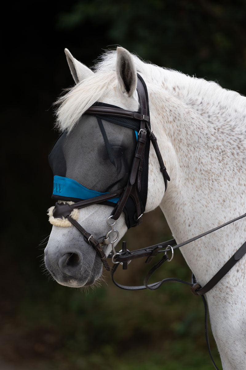 Woof Wear Ride On Fly Mask Black/Turquoise