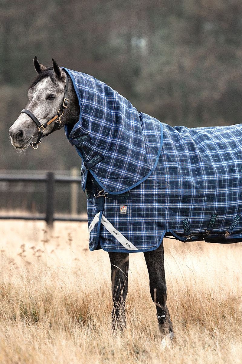Rhino Plus Turnout with Vari-Layer 450g Navy Check/Indigo