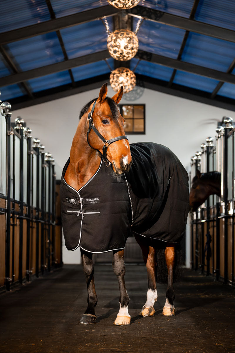 Rambo Stable Rug 100g Black/Black & Silver