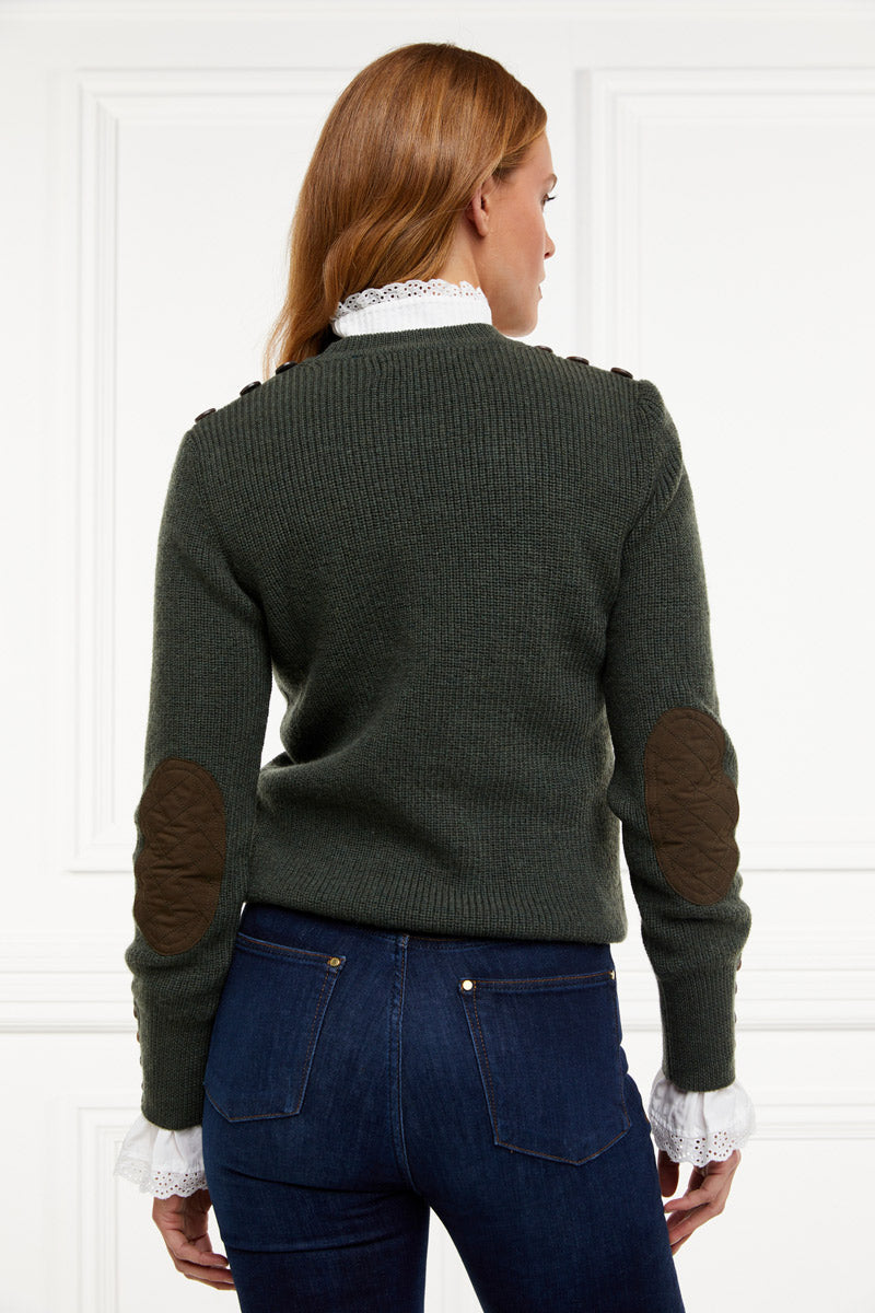 Holland Cooper Heritage Crew Neck Knit Forest Marl