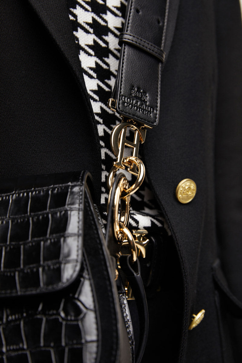 Holland Cooper Chelsea Saddle Bag Black Croc