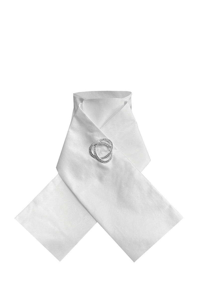 Equetech Ready-Tied Plain Stock White