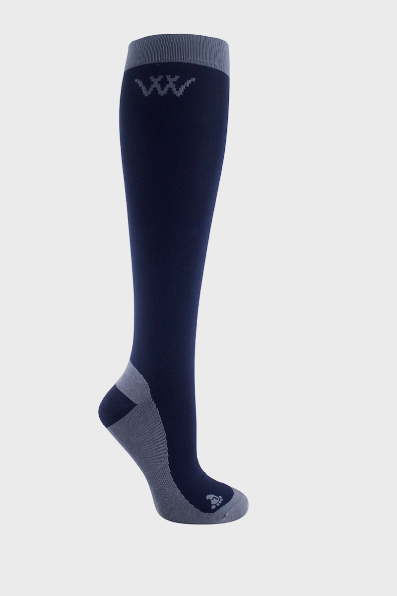 Woof Wear Competition Riding Socks - Navy/Grey