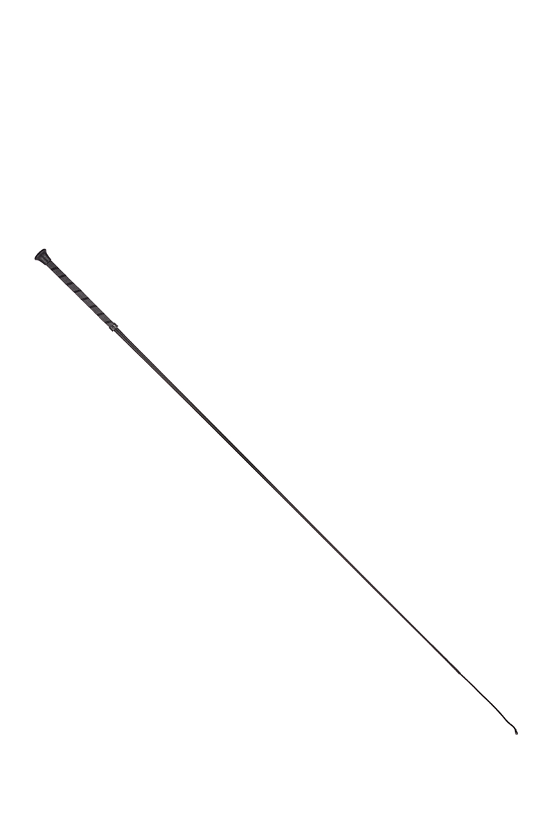 Rubber Thread Handle Dressage Whip- Black