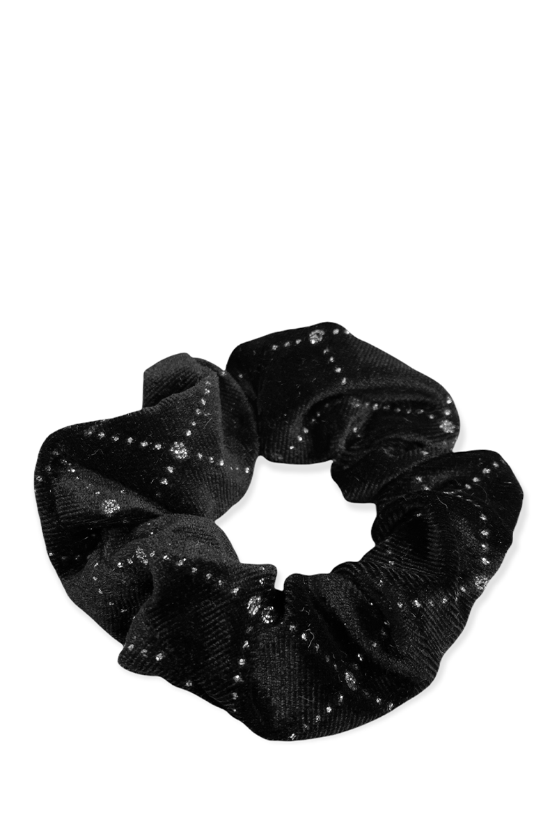 Equetech Solitaire Velvet Scrunchie - Black