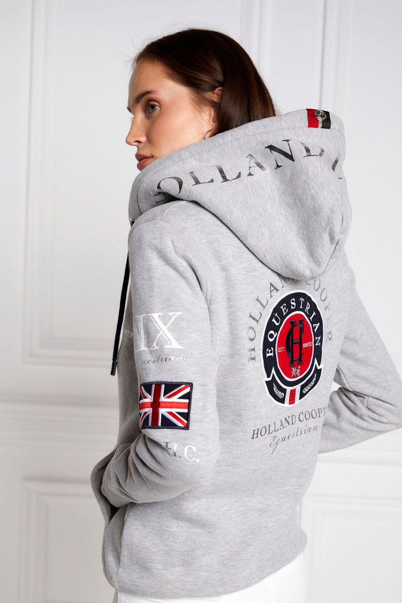 Holland Cooper Team Hoodie Grey Marl