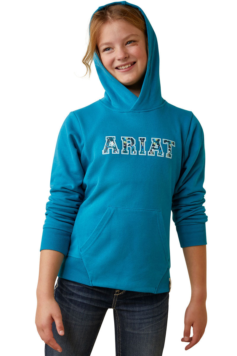 Ariat Kids 3D Logo 2.0 Hoodie Mosaic Blue