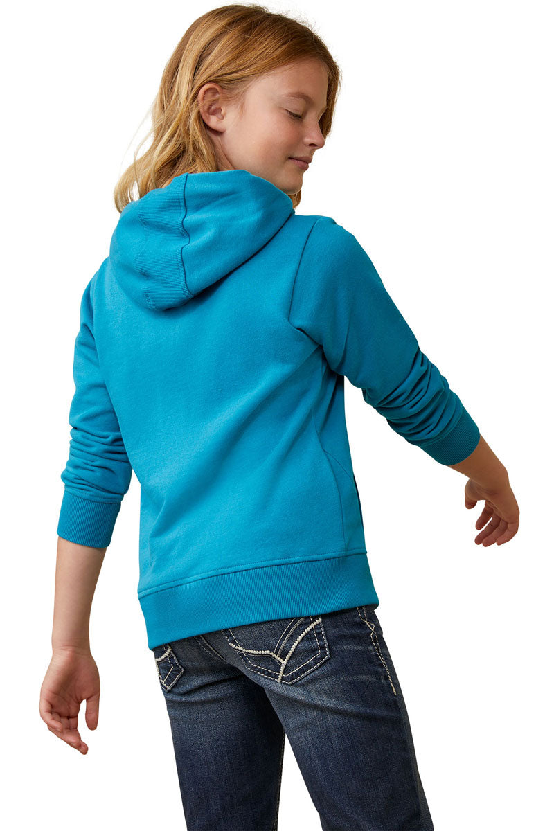 Ariat Kids 3D Logo 2.0 Hoodie Mosaic Blue