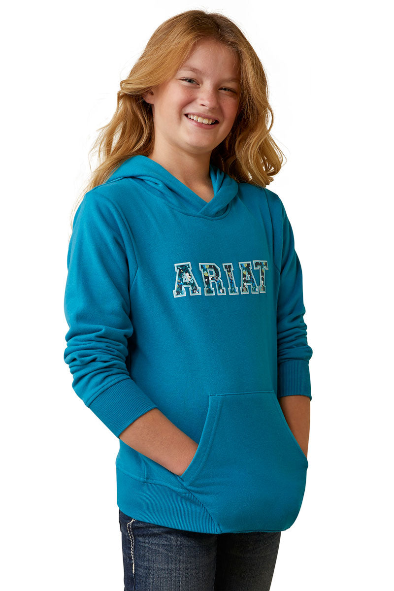 Ariat Kids 3D Logo 2.0 Hoodie Mosaic Blue