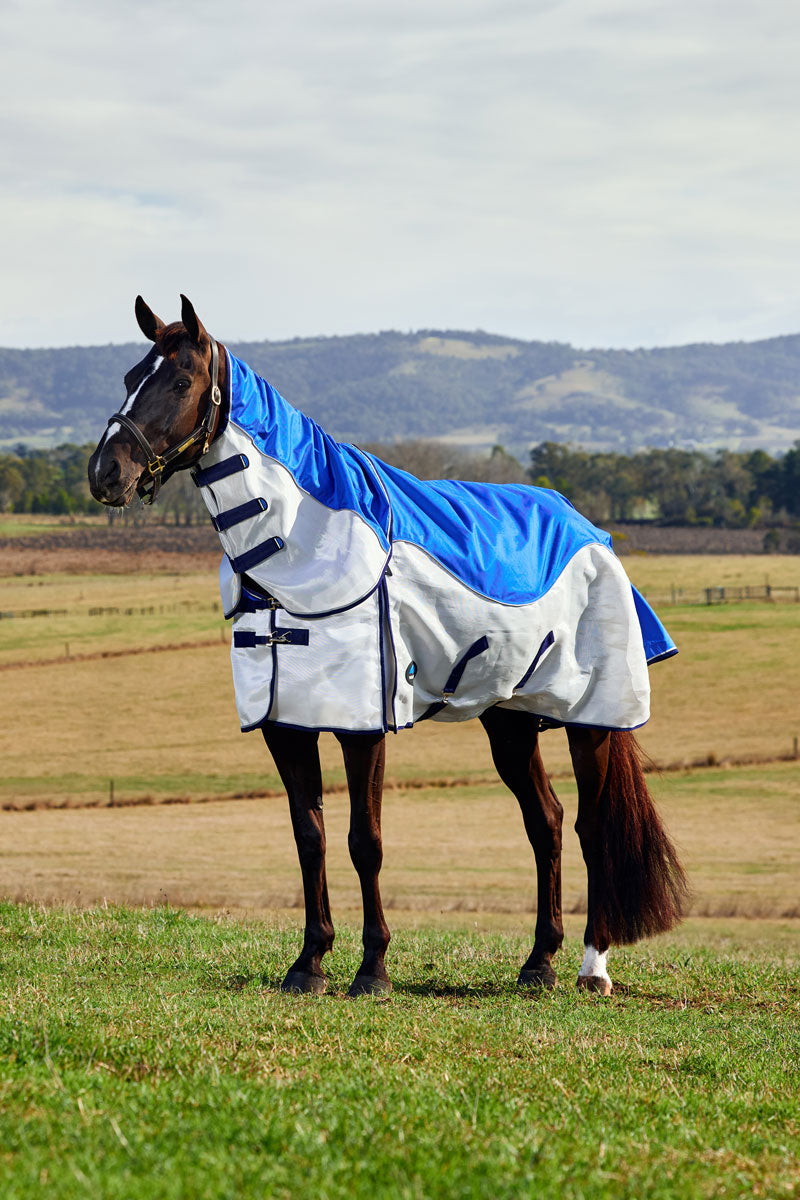 WeatherBeeta ComFiTec Duo Shield Detach-A-Neck Blue/Silver/Navy 