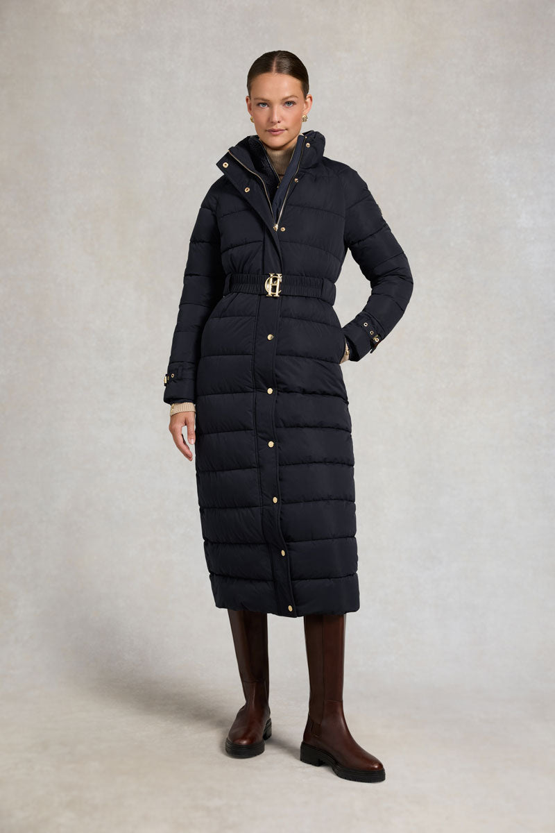 Holland Cooper Arosa Luxe Longline Coat Ink Navy 