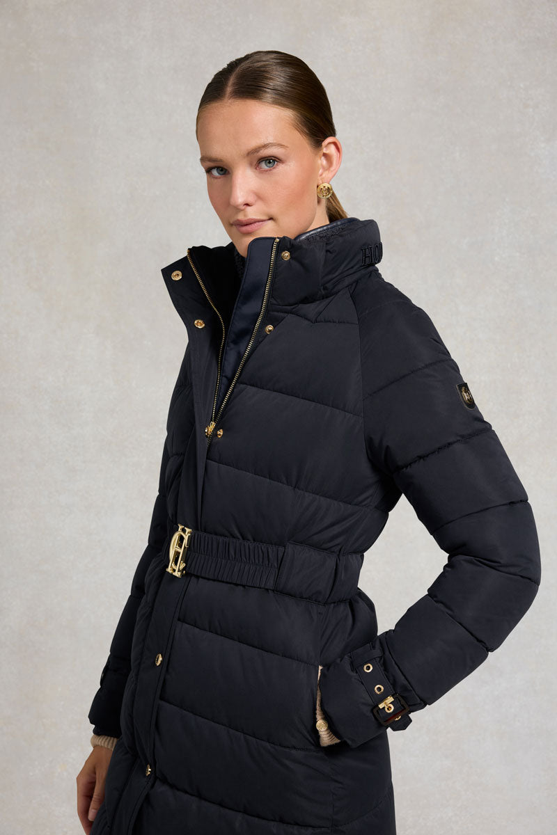 Holland Cooper Arosa Luxe Longline Coat Ink Navy 