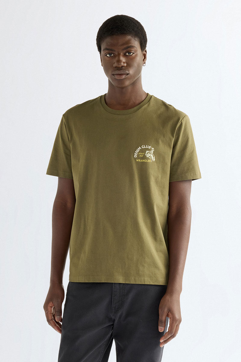 Wrangler Men's Small Graphic Tee Olive Night 