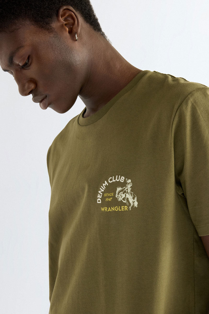 Wrangler Men's Small Graphic Tee Olive Night 