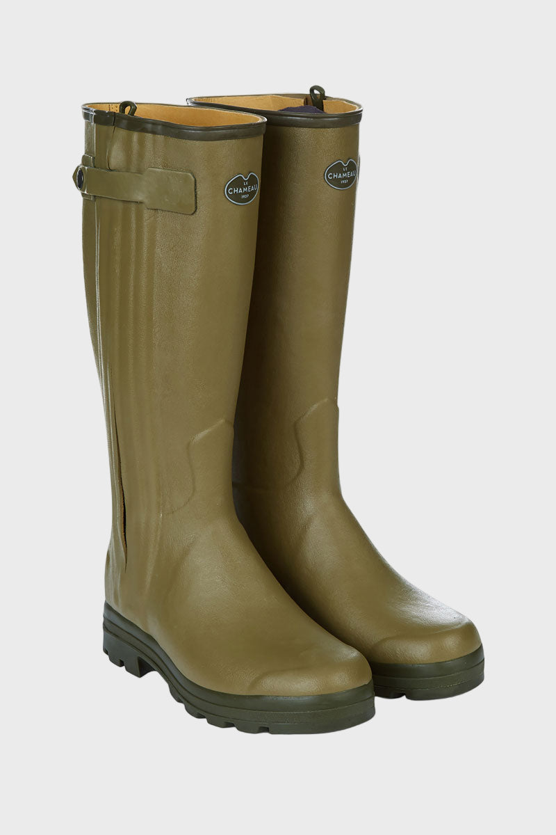 Le Chameau Men's Chasseur Leather Lined Boot Vert Vierzon