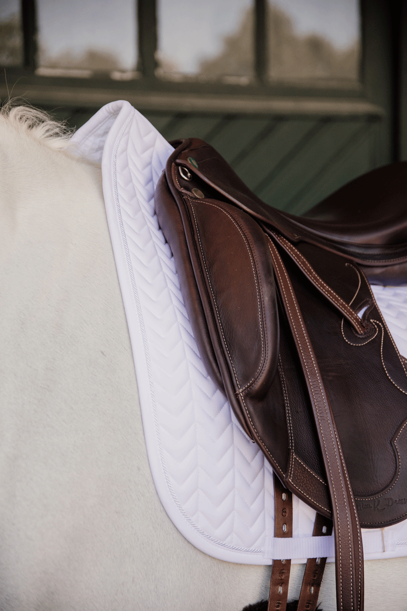 Kentucky Horsewear Fishbone Dressage Saddle Pad White