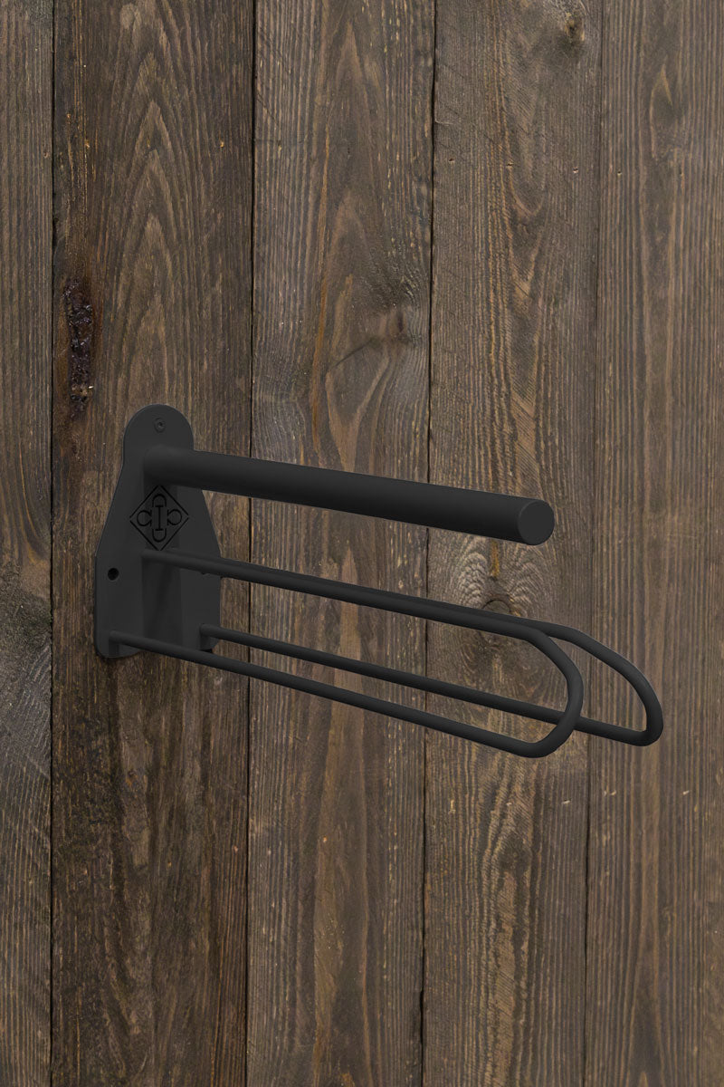 Grooming Deluxe Saddle Rack with Saddle Pad Holder Black