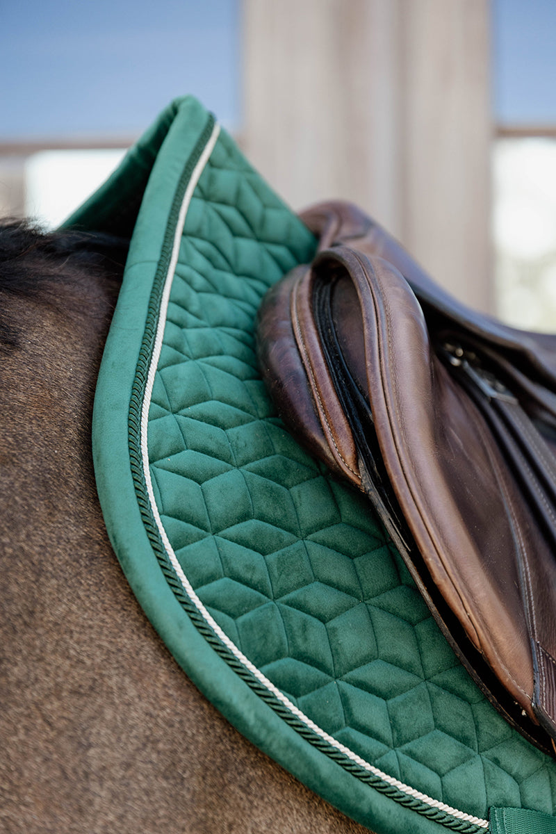 Kentucky Horsewear Velvet Jumping Saddle Pad Dark Green