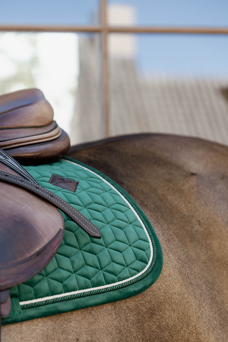 Kentucky Horsewear Velvet Jumping Saddle Pad Dark Green