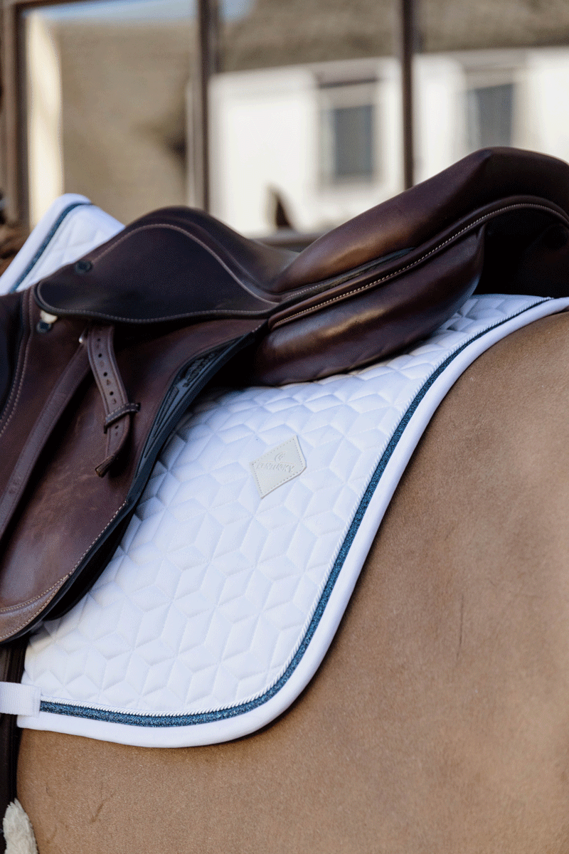 Kentucky Horsewear Glitter Rope Jump Saddle Pad White/Navy 