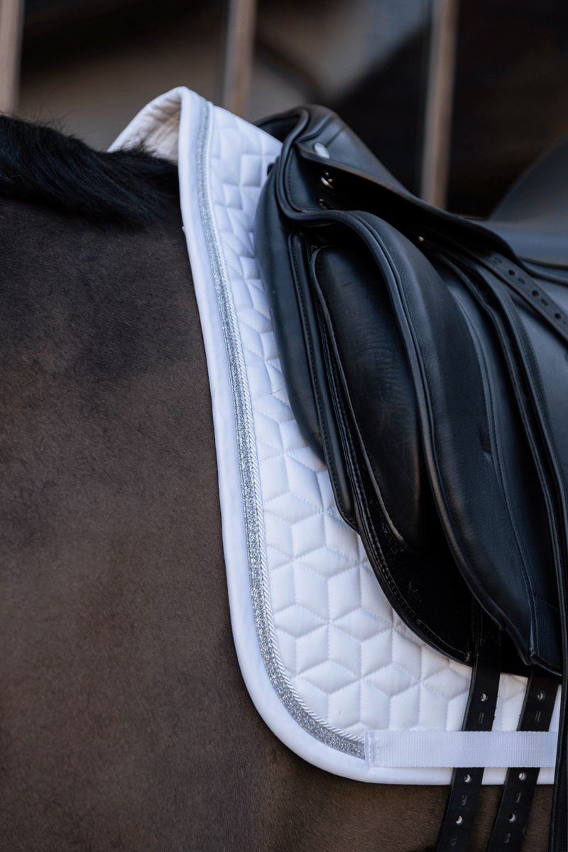 Kentucky Horsewear Glitter Rope Dressage Saddle Pad white/Silver