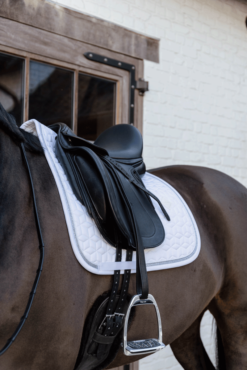 Kentucky Horsewear Glitter Rope Dressage Saddle Pad White/Silver