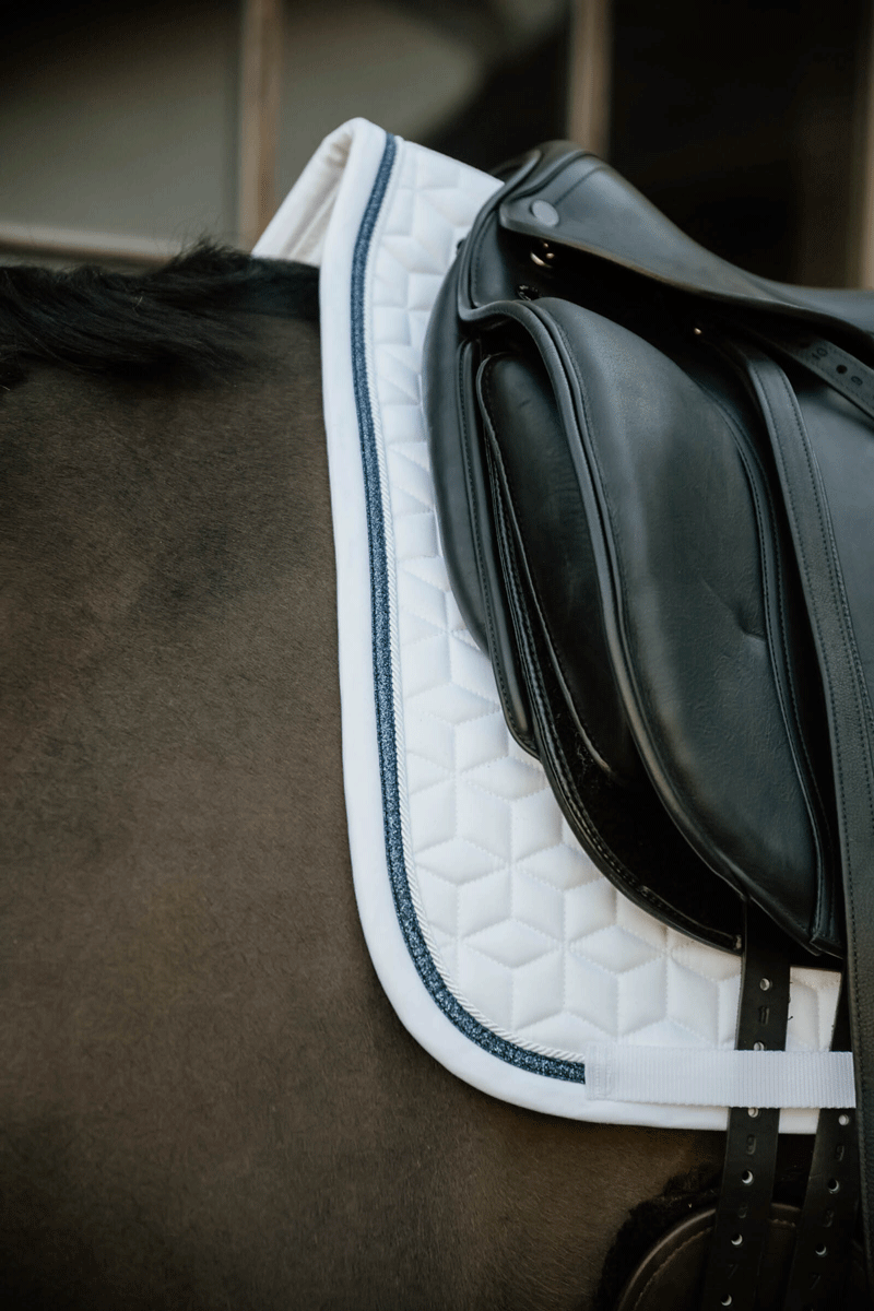 Kentucky Horsewear Glitter Rope Dressage Saddle Pad White/Navy