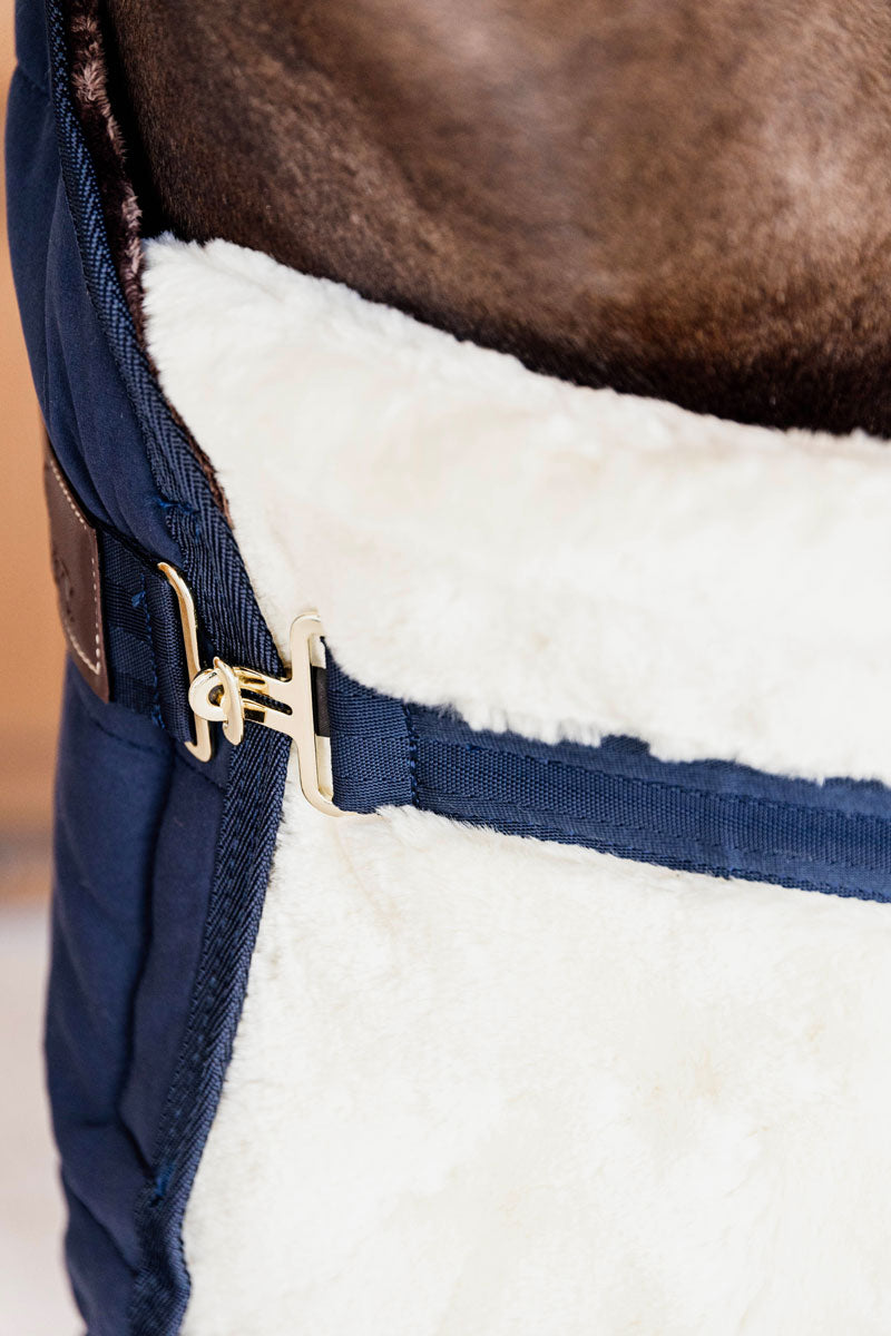 Kentucky Horsewear Chest Expander Vegan Sheepskin (One Buckle) Navy