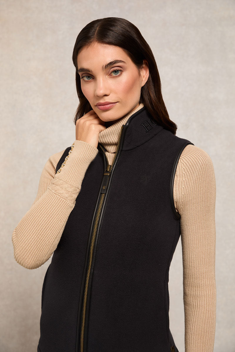 Holland Cooper Country Fleece Gilet Black 