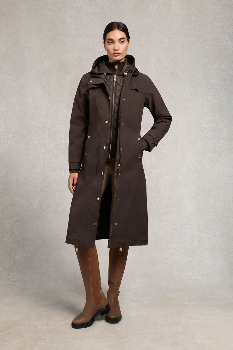 Holland Cooper Folgate Rain Coat Chocolate