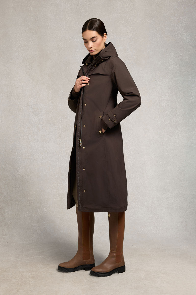 Holland Cooper Folgate Rain Coat Chocolate