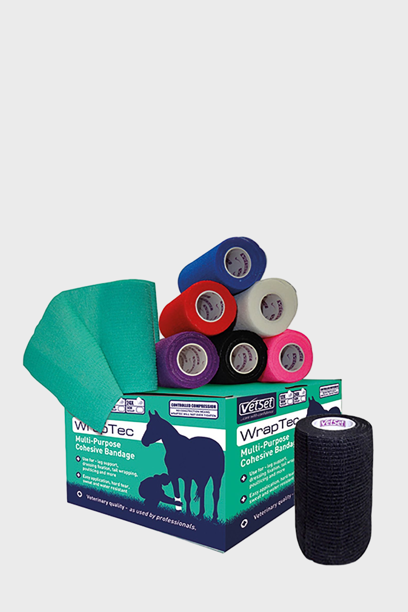 VetSet WrapTec Cohesive Bandage - Black