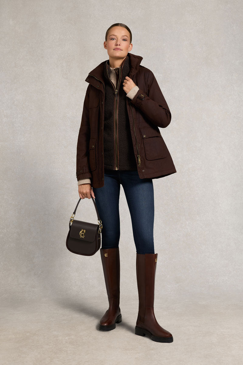 Holland Cooper Country Fleece Gilet Chocolate Borg 