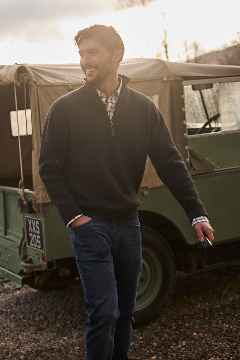 Schoffel Men's Marlow Quarter Zip Jumper Charcoal 