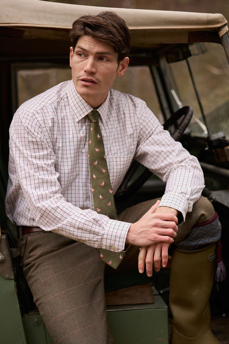 Schoffel Men's Ashford Silk Tie French Forest Partridge
