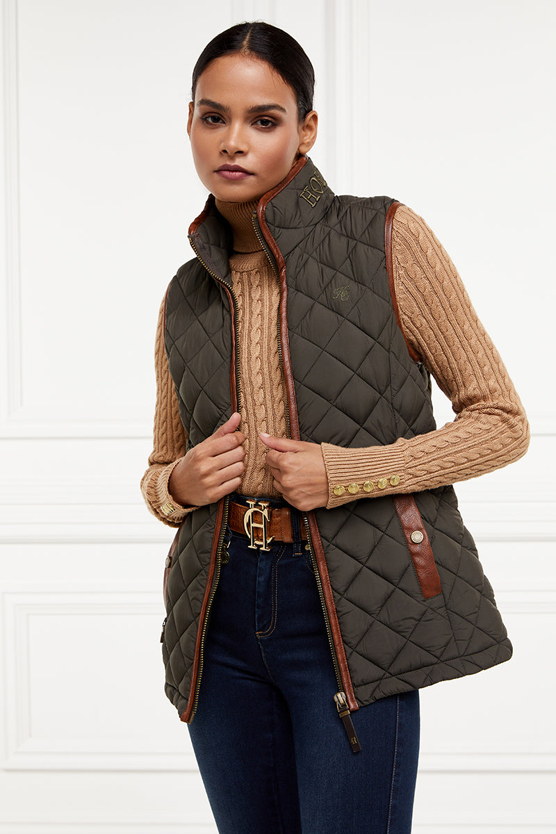 Holland Cooper Country Quilted Gilet Khaki