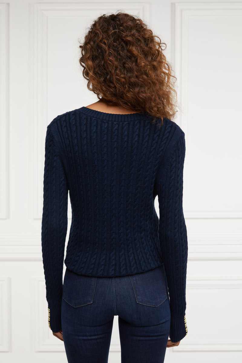 Holland Cooper Seattle V-Neck Knit Ink Navy