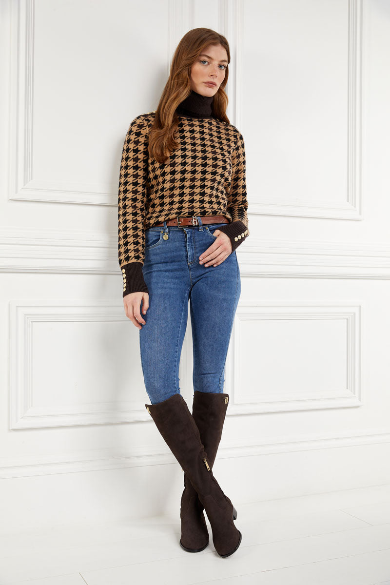 Holland Cooper Albany Knee Boot Chocolate Suede