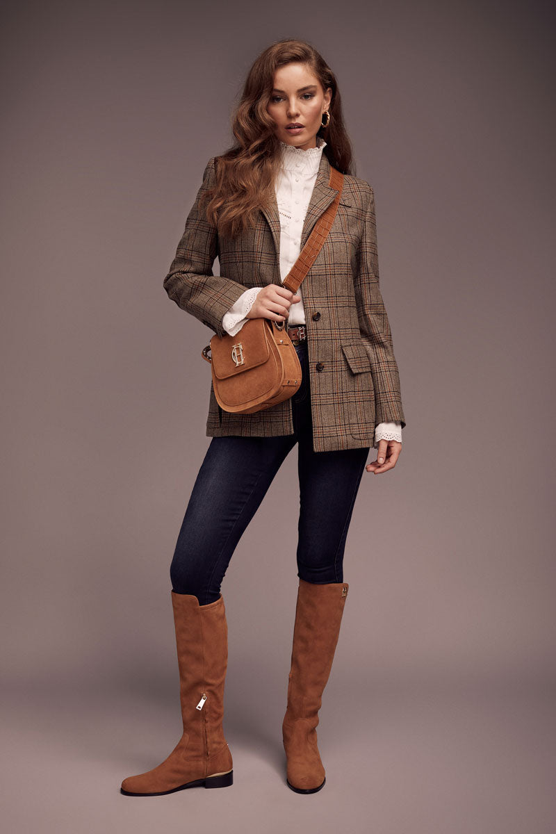 Holland Cooper Albany Knee Boot Tan Suede