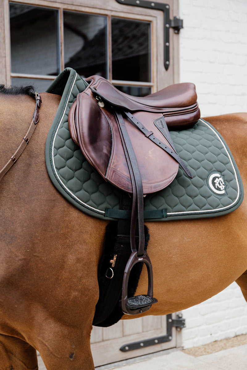 Kentucky Horsewear 3D Logo Onion Quilt Jump Saddle Pad Pine Green