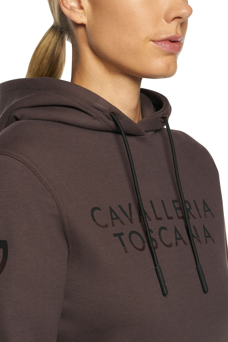 Cavalleria Toscana Bonded Pique Hoodie Brown 