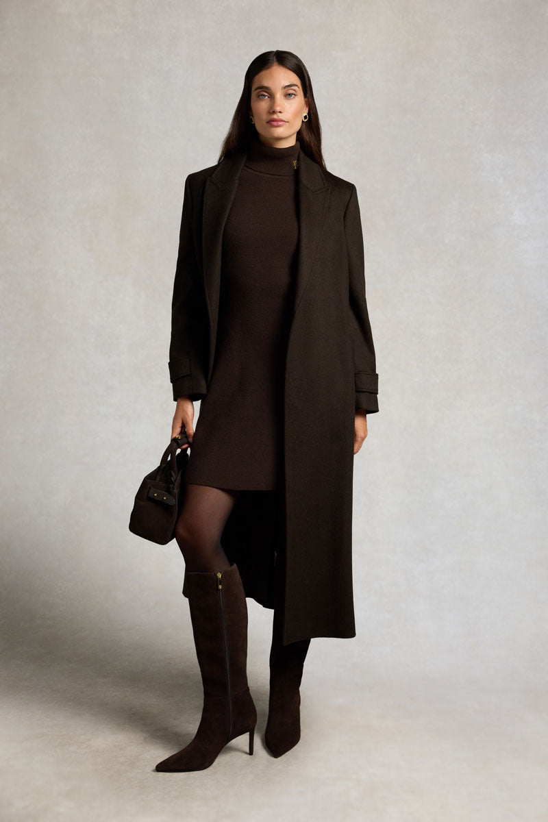 Holland Cooper Aspen Knitted Dress Chocolate 