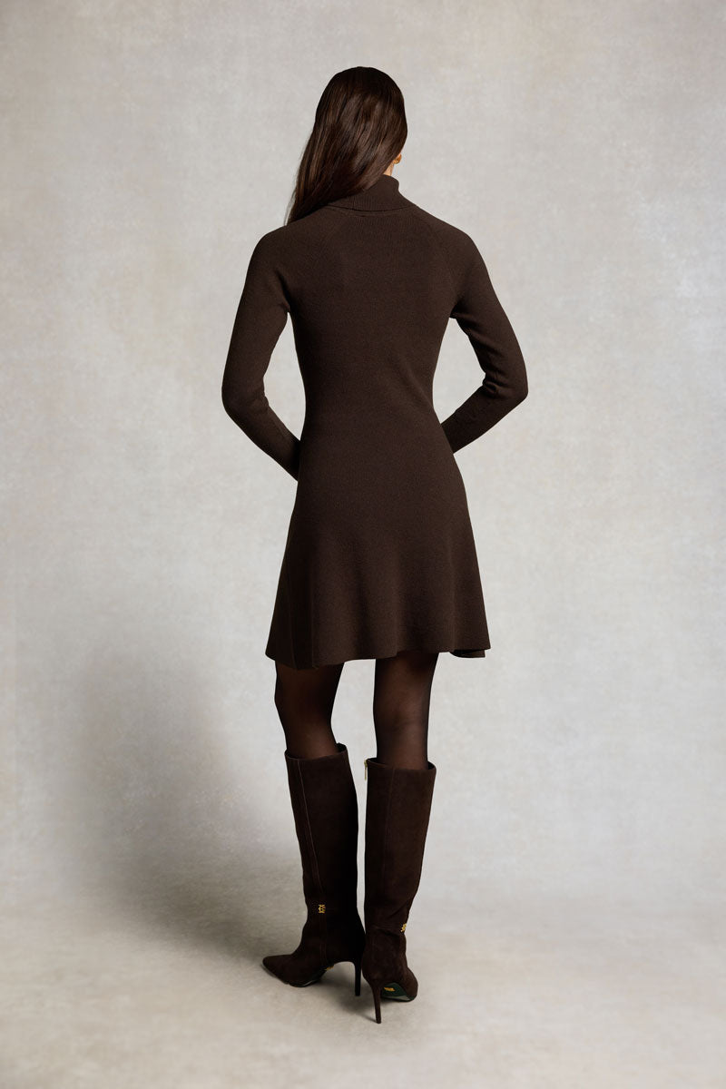 Holland Cooper Aspen Knitted Dress Chocolate 